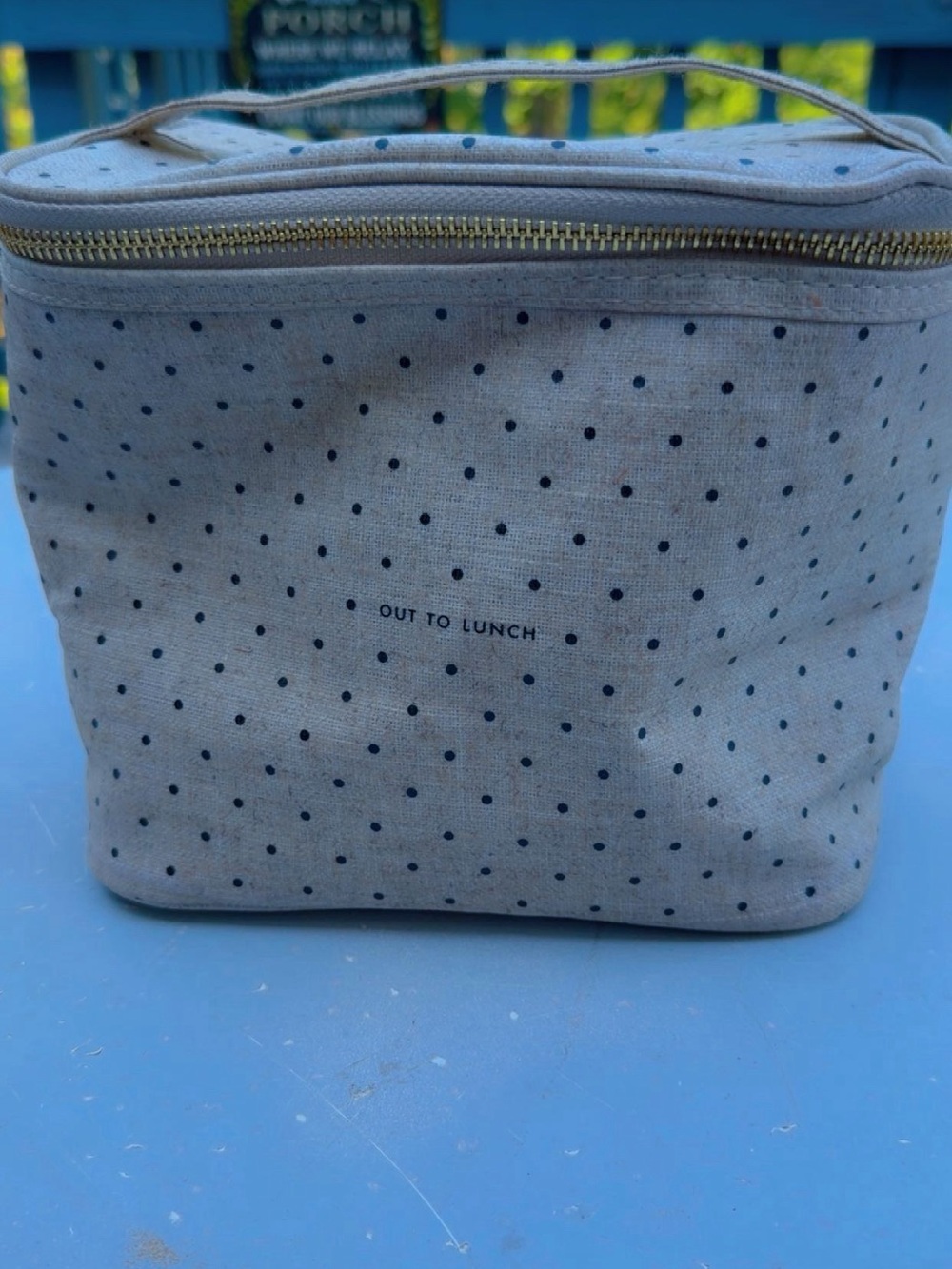 kate spade Gray Polka Dot Toiletry/Lunch Bag
